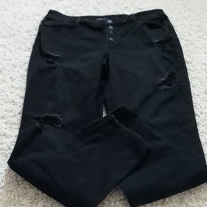 Maurice's distressed black jeans